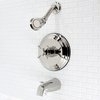 Kingston Brass KB2636DX Pressure Balance Tub and Shower Faucet, Polished Nickel KB2636DX